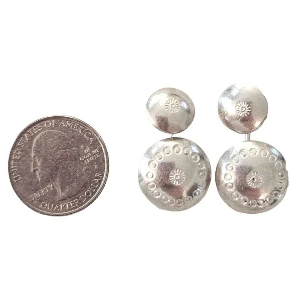 Sterling Silver Round Domed Etched Cuff Links L85